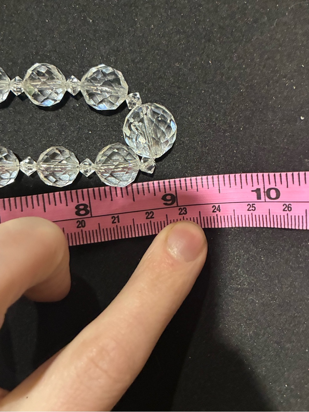 Antique Faceted Glass or Quartz? Beaded Necklace - Picture 7 of 7